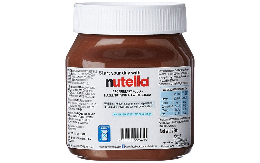 Nutella Hazelnut Spread With Cocoa    Plastic Jar  290 grams